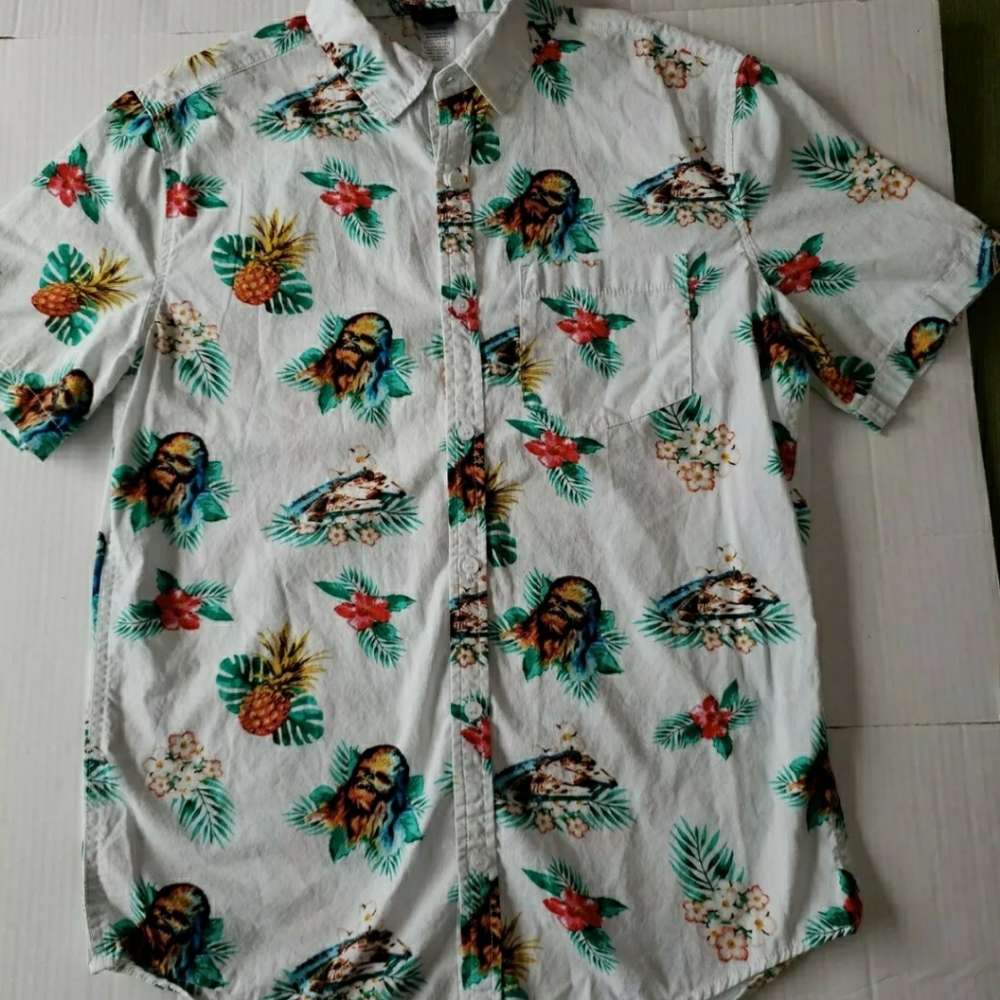 Mens star wars chewbacca hawaiian shirt large